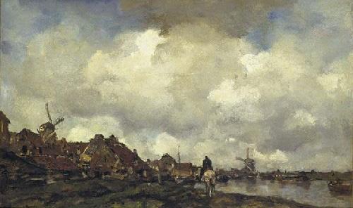 Jacob Maris Village near Schiedam oil painting image